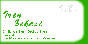 iren bekesi business card